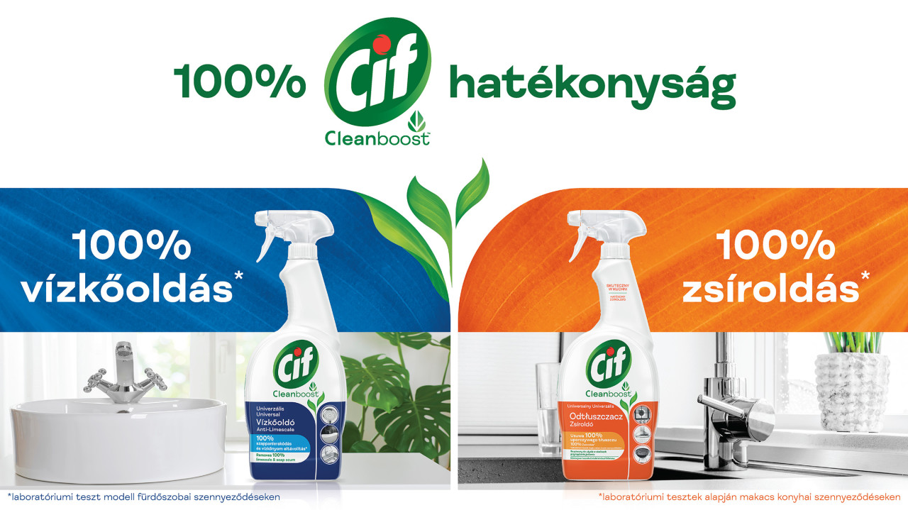 Cif Disinfact and Shine Spray fejléc